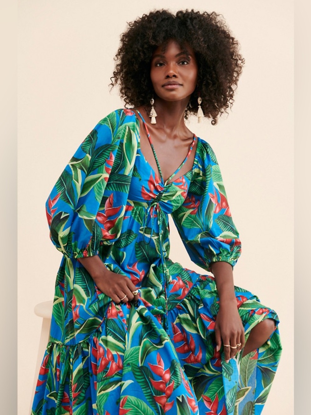 FARM RIO Tropical Botanical Mini Dress | Size S | NWOT
